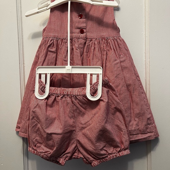 Cherry smocked boutique dress & bloomers - Picture 4 of 6